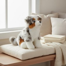 Australian Herder Stuffed Animal Cuddly Realistic Dog Stuffed Animal Soothing