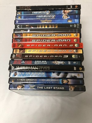 Superhero 16 DVDs-Batman-Iron Man 1,2-Spiderman 1,2,3-Superman 4 Disc Sp.Ed-XMen