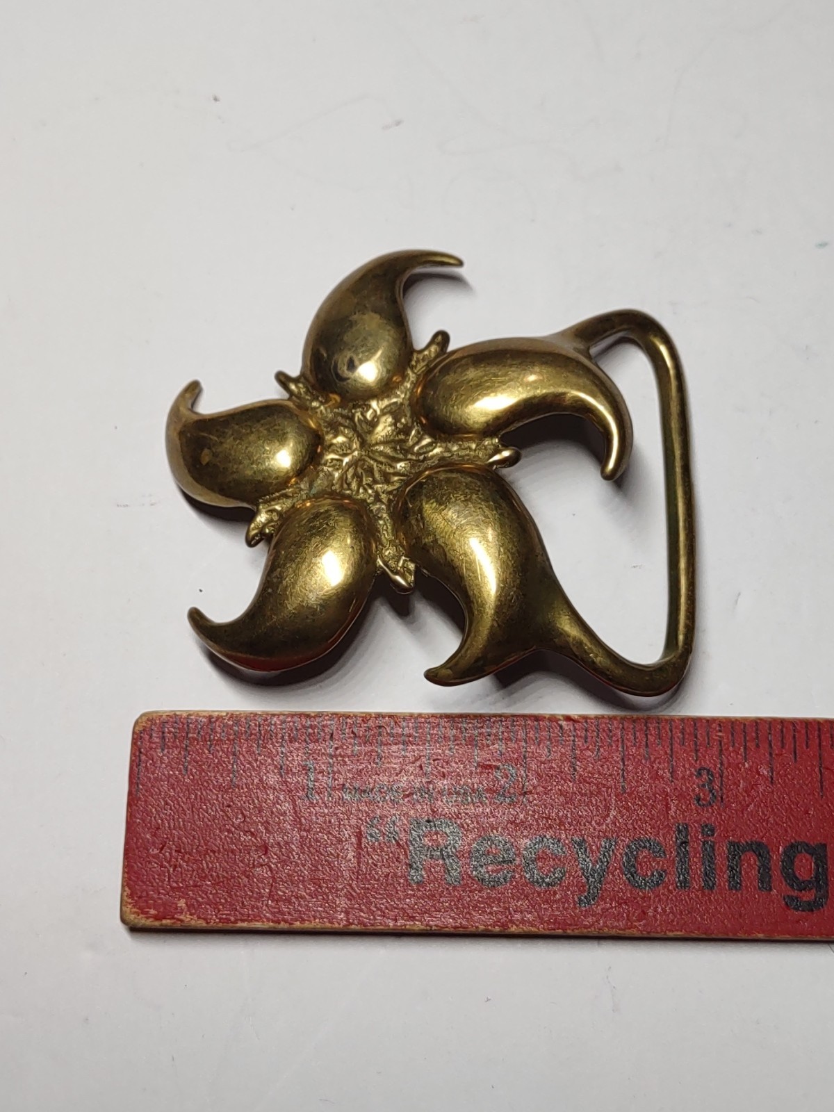 Trinity STARFISH SOLID BRASS Belt Buckle 1970s Vi… - image 10
