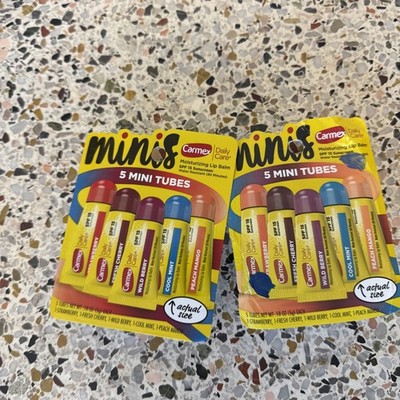Carmex 2 pack Minis Moisturizing Lip Balm 5 Tubes each w/ SPF 15