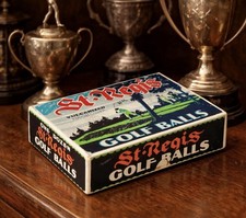 RARE - Vintage 1930s Art Deco St. Regis Vulcanized Golf Balls Box