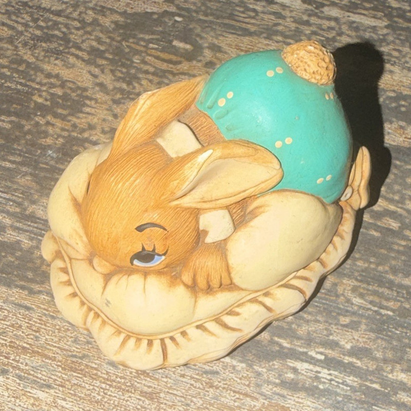 Pendelfin Dodger Hand Painted Stoneware Rabbit Figurine Signed D. Pointon 1960