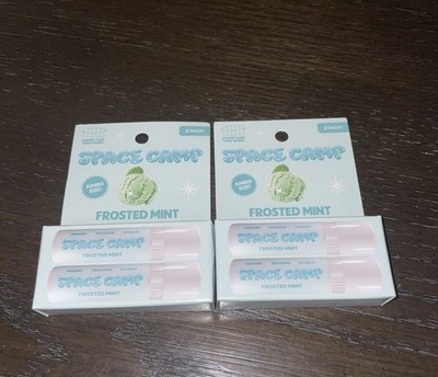 2 NEW Space Camp Jumbo Lip Balm Frosted Mint Organic Flavored New Sealed 4CT