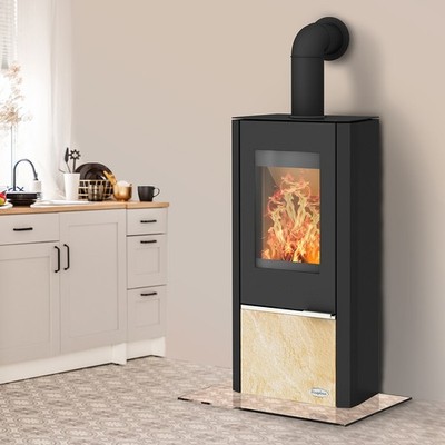 Fireplace Kingstone Kaminofen Stahl mit Sandsteineinsatz Kamin Ofen 6 kW