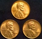 1939 PDS Lincoln Wheat Penny Cent BU UNC ~Lot of 3 Brilliant Uncirculated GEMS~