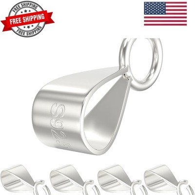 925 Sterling Silver Bails for Jewelry Making with Open Loop, Slider Necklace ...