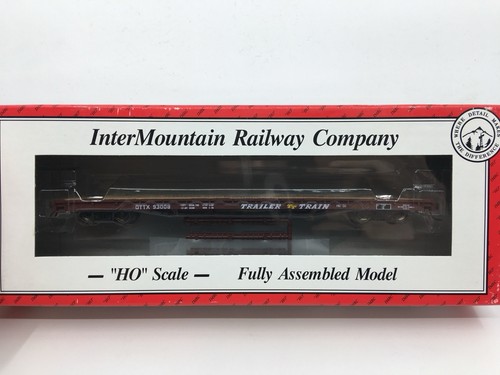 Tren remolque intermontaña HO 60’ plataforma de madera vagón plano TTX #93008 ruedas de metal | Zustand: Used