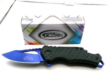 Rite Edge 3.75" Blur Ballistics Folder Knife 2.25" Blue Stainless Blade 300587BL