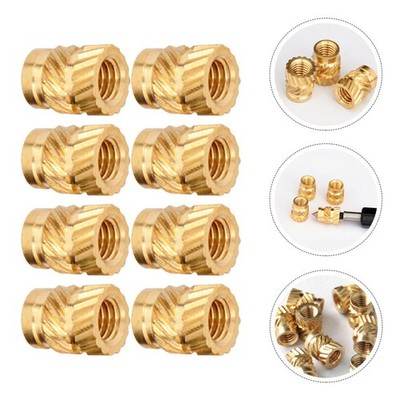 100pcs threaded inserts insert Heat Resistant Insert Nut Brass Cylinder Embed