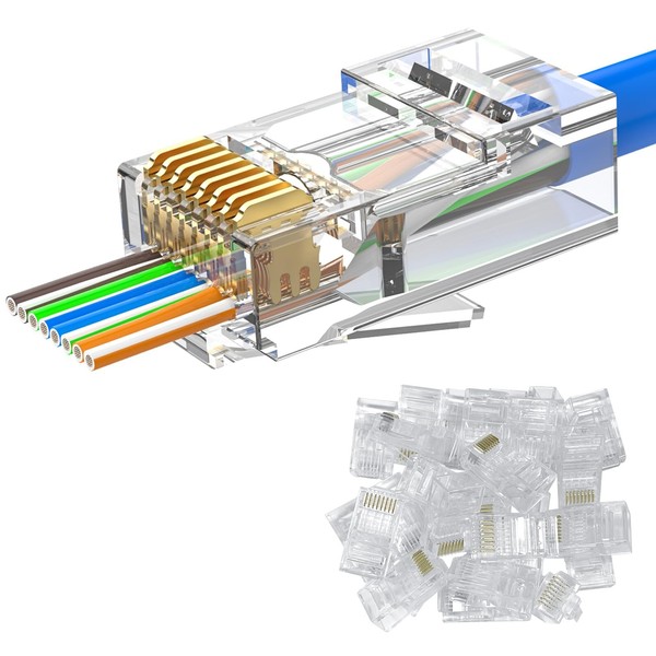 Cat6 Stecker, RJ45 Pass Through Stecker, Cat6 Pass Through Connectors-image