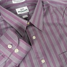 VTG Van Heusen 417 Dress Shirt Mens 17 32/33 Purple Stripe USA Single Needle NWT