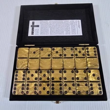 Marion & Co. Domino Double 6 Gold Marble Jumbo Tournament Professional Size