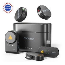 Wireless Lavalier Microphone for iPhone Android Camera PC MAONO Mini Lapel Mic