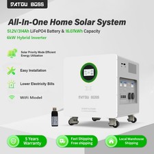 48V 314Ah 16,07kWh Batterie 6kW Solar Hybrid Wechselrichter In-One PV Mit WiFi