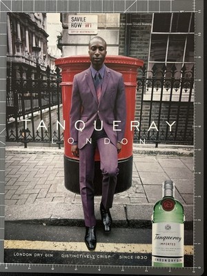 2000 Tanqueray PRINT AD London Dry Gin Purple Suit Savile Row Street Westminster