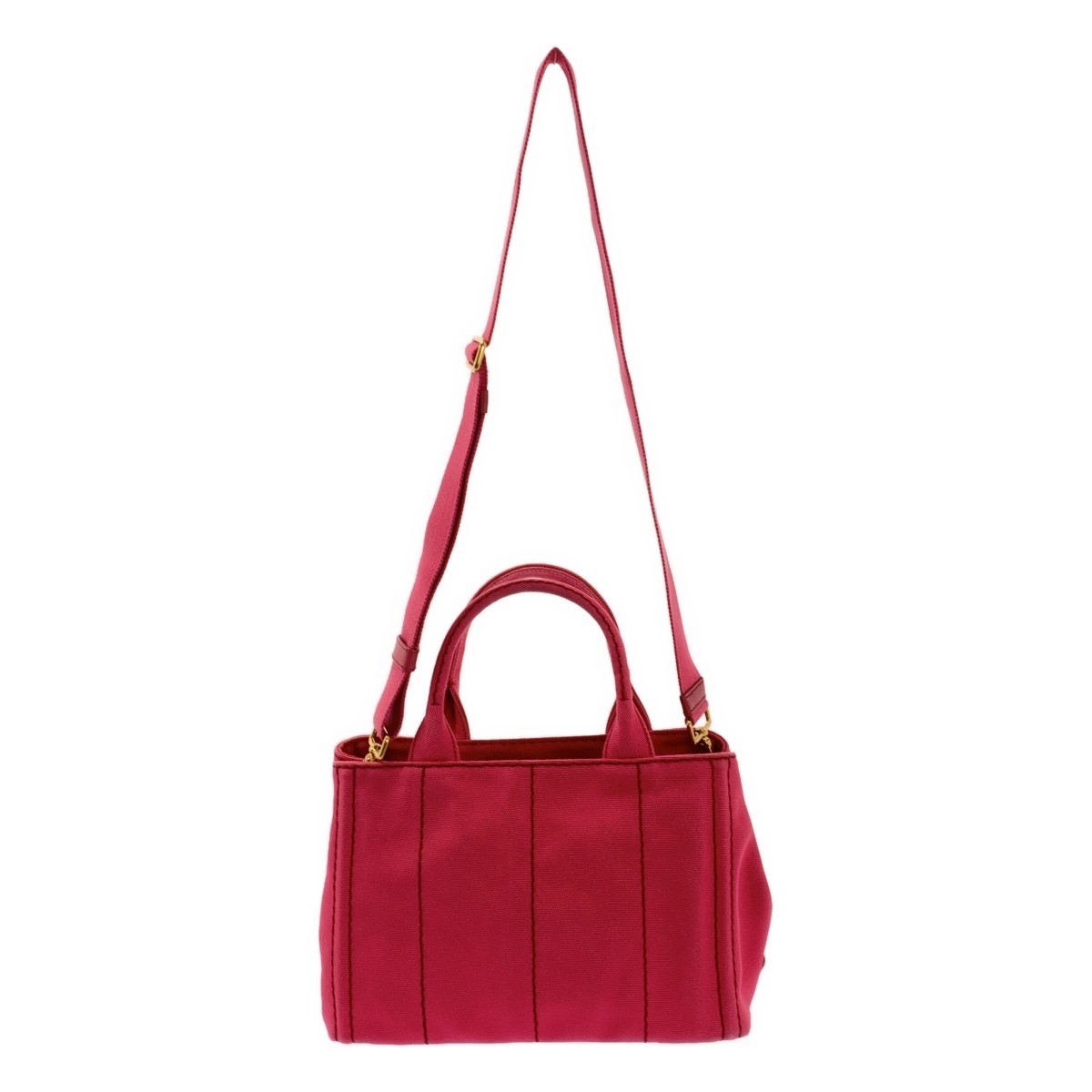 PRADA B2439G Mini Canapa 2Way Logo Print Canvas Shoulder Tote Bag from japan thumbnail 2