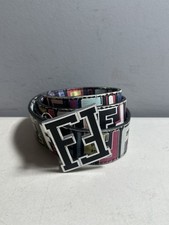 Cintura moda larga logo multicolore Fendi fibbia regolabile designer bella XL