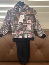 NEW NIKE JORDAN 2Piece SET HOODED SWEATSHIRT SND PANTS SZ 6 TODDLER MSRP 65.00