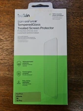 Belkin iPhone 15/14 PRO Screen Force Tempered Glass Treated Screen Protector
