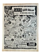 Vtg 1950 Rexall Drug Store Christmas Print Ad Dick Powell Gift Ideas Nostalgia