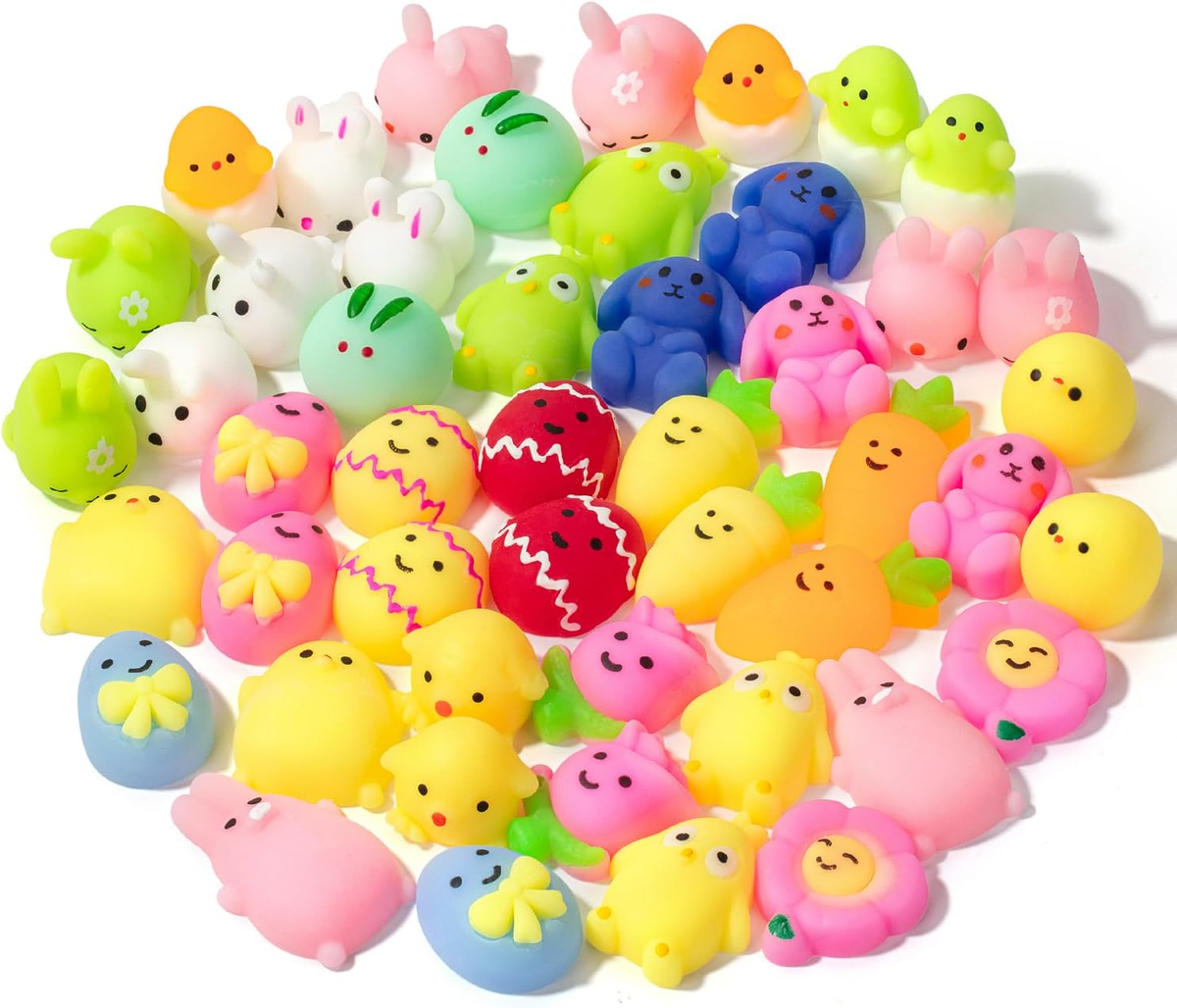 Set De 4 Squishies De Pascua Con Ojos Saltarines – Juguetes Anti-estrés De Conejo, Pato, Pollito Y Rana, Regalo Divertido Para Cestas De Pascua