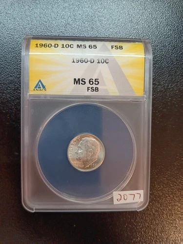 1960-d  Ms65 (Fsb) Dime ANACS