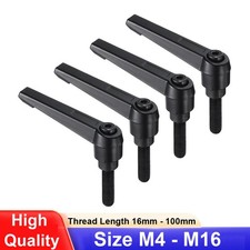 Machine Handle Adjustable Clamping Lever Male Black Knob M4 M5 M6 M8 M10 M12 M16