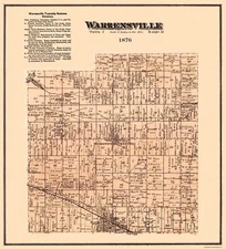 Historic City Map - Warrensville Ohio - Titus 1876 - 23 x 25.25