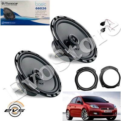 PHONOCAR EVOTUNING Kit 2 Casse Altoparlanti Anteriori Phonocar + Adattatori e Cavi per Fiat Bravo