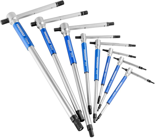 Powerbuilt 8 Pc Metric T-Handle Hex Allen Key Wrench Set w/ Speed Sleeves for or - Picture 5 of 6