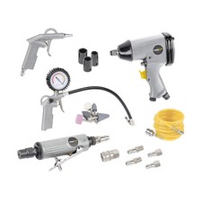 Druckluft Set- 25- Teile Reifenf&uuml;ller Schlauch Ausblaspistole Farbspritzpistole