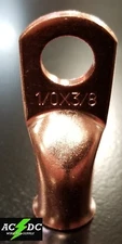 1/0 gauge Ring 3/8 Hole Terminal BATTERY Lug Bare Copper Un-insulated AWG (1)