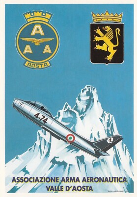 cartolina aviazione A. Brovarone Publicard 595: Ass. Arma Aeronautica V. d'Aosta