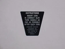 Duncan Parking Meter, Original Design Aluminum Instruction Plate, NOT a decal!!!