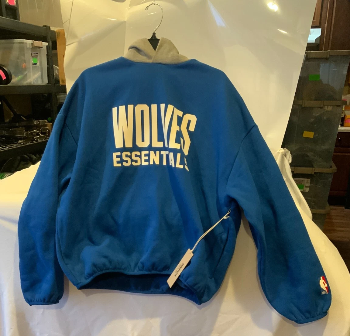 Felpa con cappuccio Fear of God Essentials x NBA Minnesota Timberwolves taglia M blu