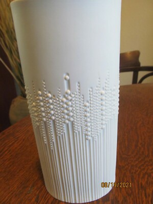 VINTAGE ROSENTHAL SIGNED TAPIO WIRKKALA OVAL PEARL DROP VASE 9 1/2