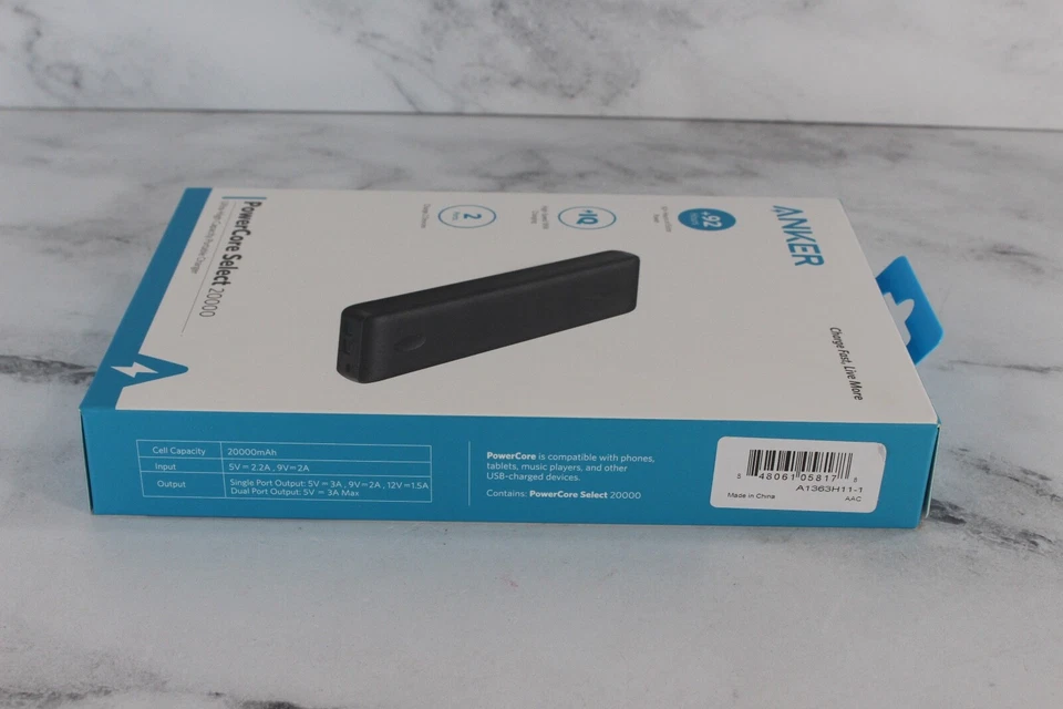 Cargador Portátil Anker PowerCore Select 20000mAh 2 Puertos Tapa Ultra Alta 5V Foto 3 de 4