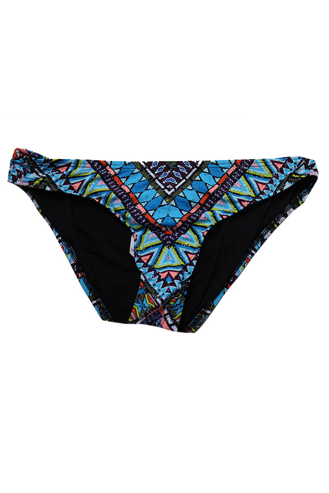 Bar Iii Blue Multi Tribal Printed Cheeky Hipster Bikini Bottom L