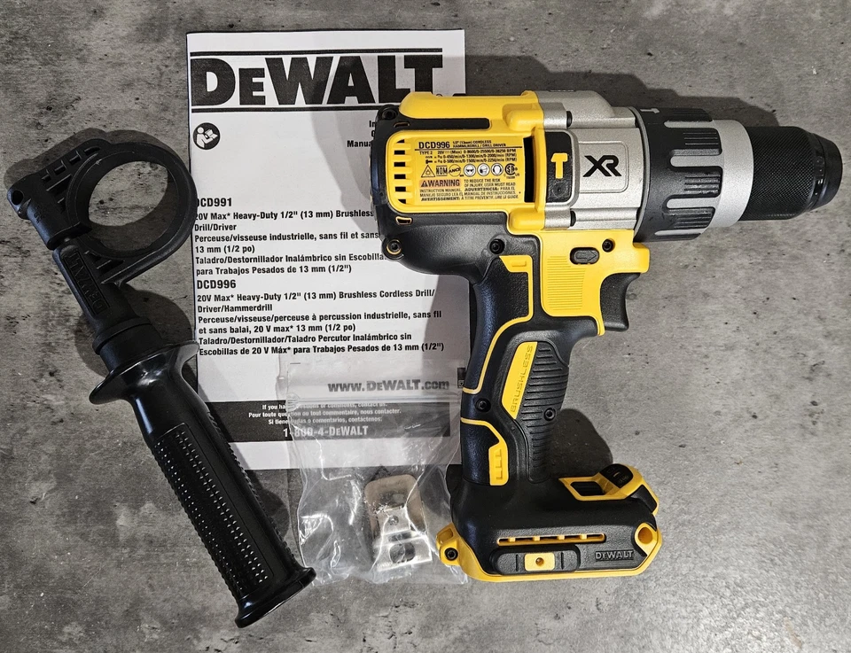 Nuevo taladro/destornillador percutor inalámbrico sin escobillas DeWALT 20V Max XR DCD996 DCD996B Foto 2 de 4