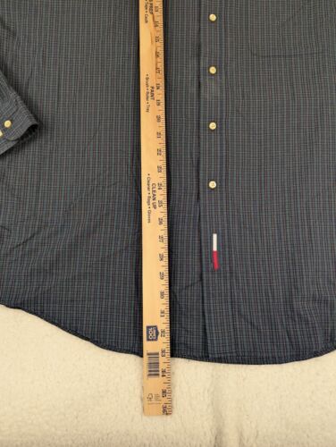 Tommy Hilfiger Men's Button Down Shirt Long Sleeve XXL Hunter Green Plaid VTG 01 - Picture 5 of 11