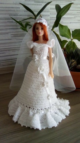 Vestiti barbie da sposa + cappello + cuffia con velo + sottogonna in tulle  | eBay