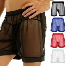 Sexy Men's Fishnet Shorts See Through Boxer Briefs Bikini Underwear Underpants