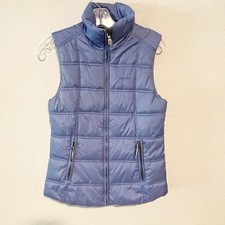 Gaastra Quilted Puffer Full Zip Vest Size Small Blue Padded Waistcoat Women's