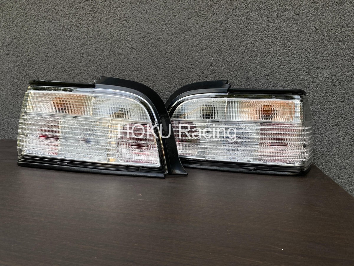 Tail lights crystal white clear lens rear lamps for BMW E36 COUPE