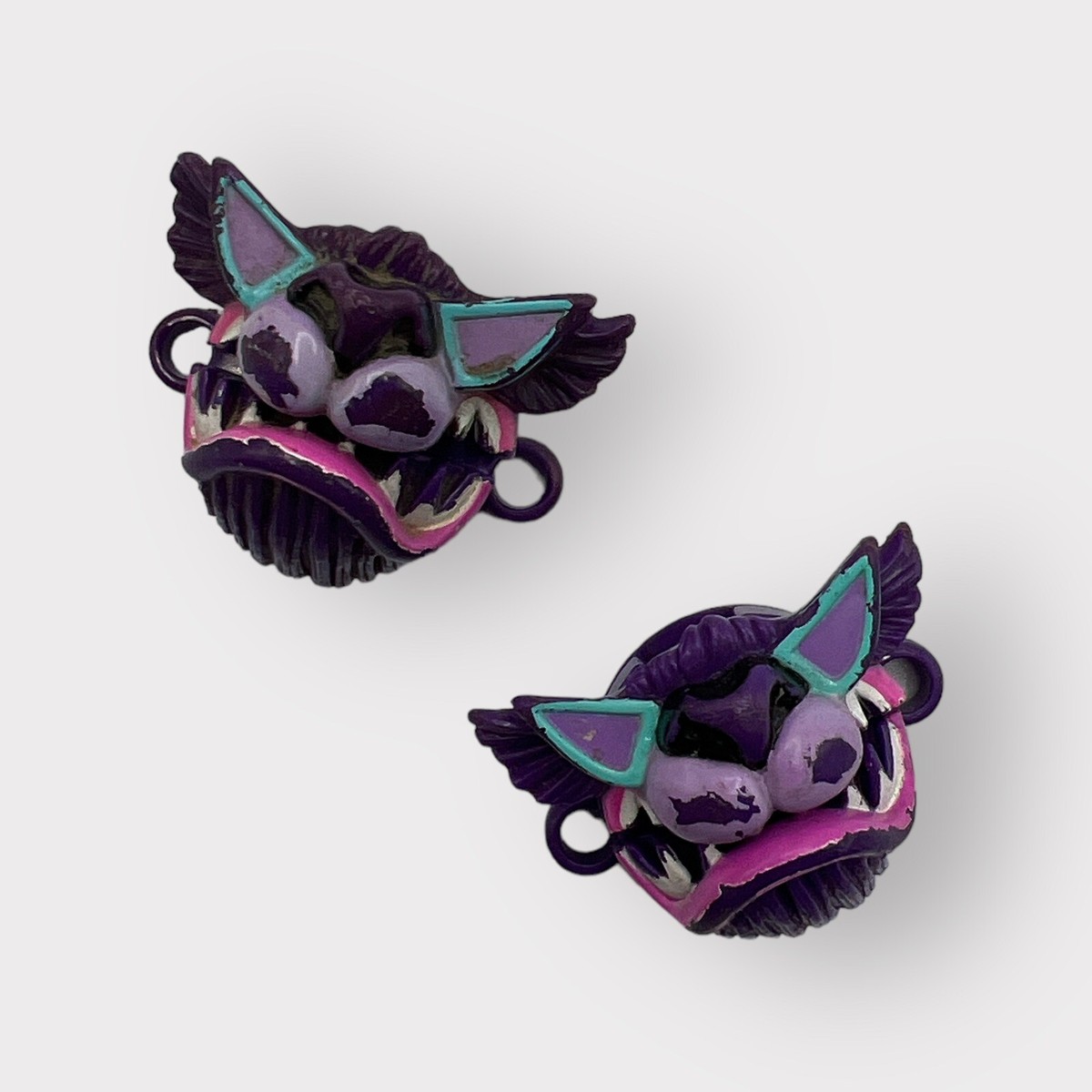 Rare Vintage My Pet Monster Shoelace Bow Biters SET of 2 Purple