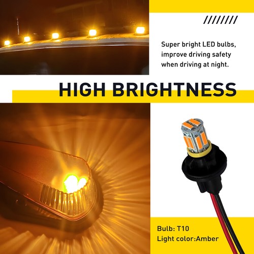 Amber Car Cab Roof Running Marker Light Set Fit Ford 1973-1997 F-150 F-250 F-350 - 第 7/11 張圖片
