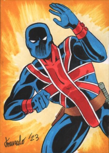 ORIGINAL 1/1 The Invaders Union Jack ACEO Sketch Card Fan Art - Picture 1 of 2