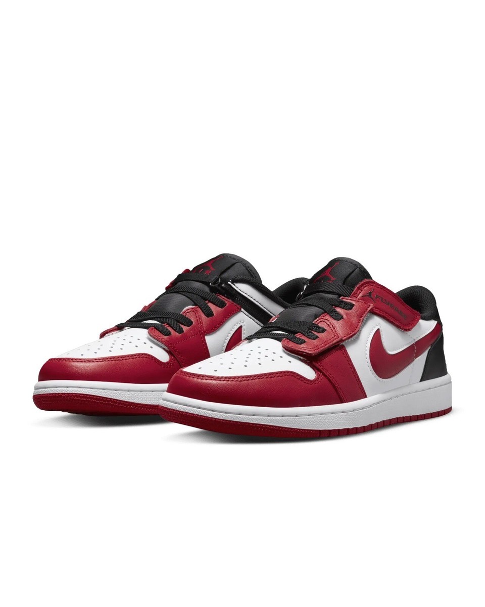 NIKE AIR JORDAN 1 Low Flyease White Gym Red Black Uk Size 10