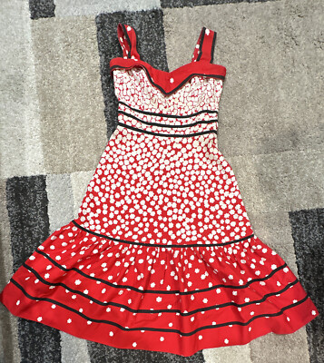 Red Floral De De Pret A Porter Vintage Dress 1960s Beautiful Dress