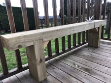 Made to Measure Wooden Railway Sleeper Garden Bench Seat Bespoke Kitchen